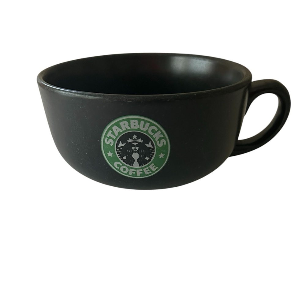 Starbucks Oversized Coffee Mug 18oz Black Retro Mermaid Logo Collectors 2008